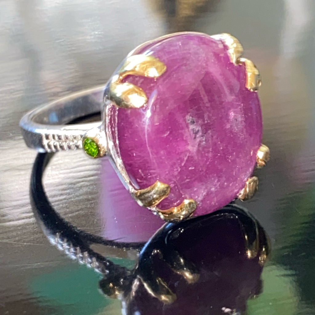 Unique Genuine Raw Ruby Ring